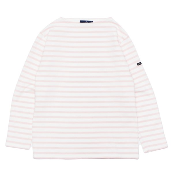 画像1: SAINT JAMES（セントジェームス）OUESSANT（ウエッソン）"BORDER" / NEIGE×DRAGEE（ホワイト×ライトピンク） (1)