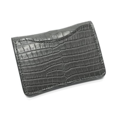 画像2: WILD SWANS（ワイルドスワンズ）TONGUE（タング）マルチコインケース/グレー"POROSUS（ポロサス）"×ブラック"サドルプルアップ"