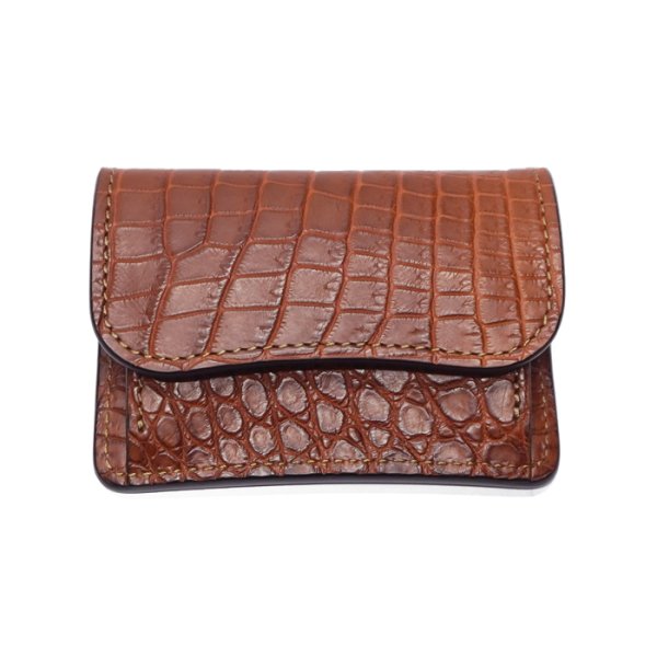 画像1: WILD SWANS（ワイルドスワンズ）TONGUE（タング）マルチコインケース/コニャック"POROSUS（ポロサス）"×キャメル"サドルプルアップ" (1)