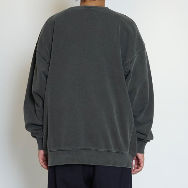 画像7: EVCON（エビコン）Pigment Crew Sweat（ピグメントクルースウェット）”Pigment Dye・BIO Processing" / Black（ブラック） (7)
