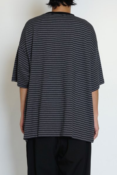 画像8: EVCON（エビコン）BORDER WIDE S/S TEE（ボーダーワイドショートスリーブTシャツ） / Black（ブラック） (8)