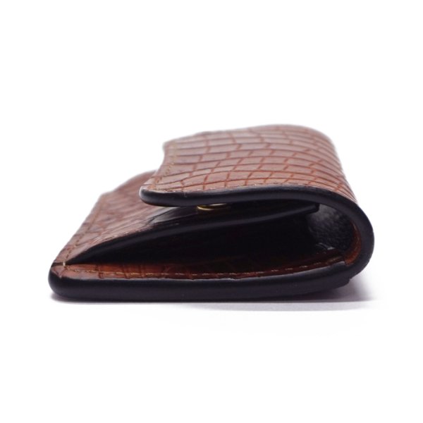 画像3: WILD SWANS（ワイルドスワンズ）TONGUE（タング）マルチコインケース/コニャック"POROSUS（ポロサス）"×キャメル"サドルプルアップ" (3)