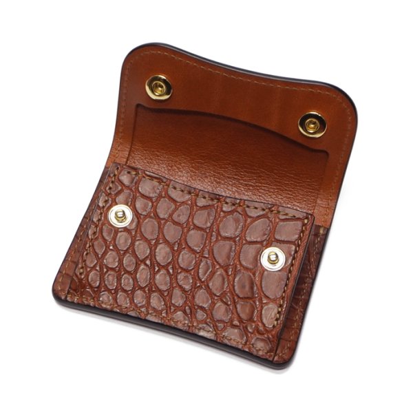 画像5: WILD SWANS（ワイルドスワンズ）TONGUE（タング）マルチコインケース/コニャック"POROSUS（ポロサス）"×キャメル"サドルプルアップ" (5)