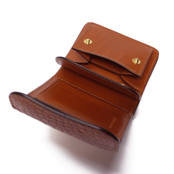 画像8: WILD SWANS（ワイルドスワンズ）ENO（イーノ）ミニ3つ折りウォレット/コニャック"POROSUS（ポロサス）"×キャメル"サドルプルアップ"  (8)