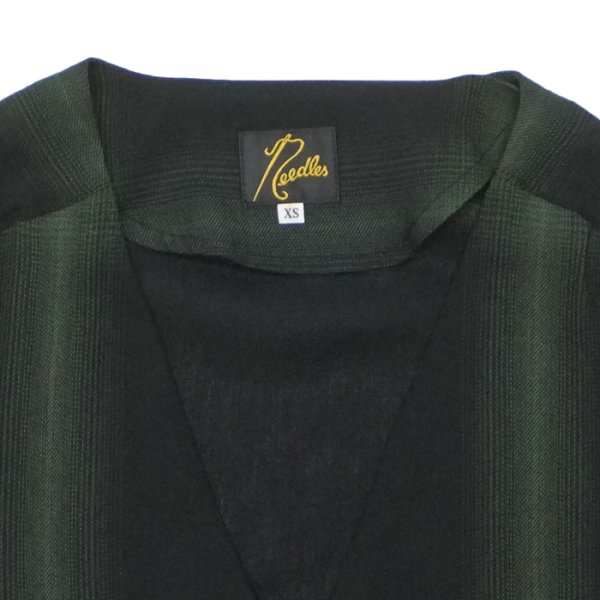 画像4: NEEDLES（ニードルズ）V Neck Shirt（Vネックシャツ）"Rayon Plaid" / Black（ブラック） (4)
