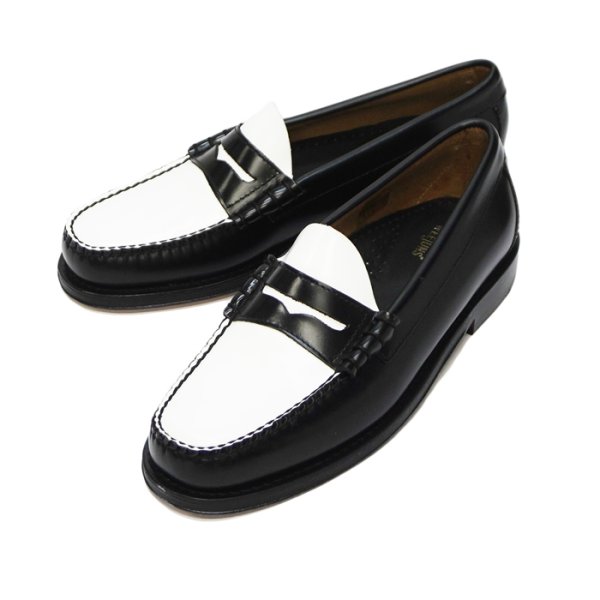 画像2: G.H.BASS（ジーエイチバス）LARSON Moc Penny Loafer（ラーソン：モックペニーローファー）"Leather Sole" / Black×White（ブラック×ホワイト） (2)