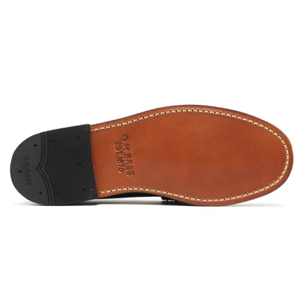 画像7: G.H.BASS（ジーエイチバス）LARSON Moc Penny Loafer（ラーソン：モックペニーローファー）"Leather Sole" / Black×White（ブラック×ホワイト） (7)