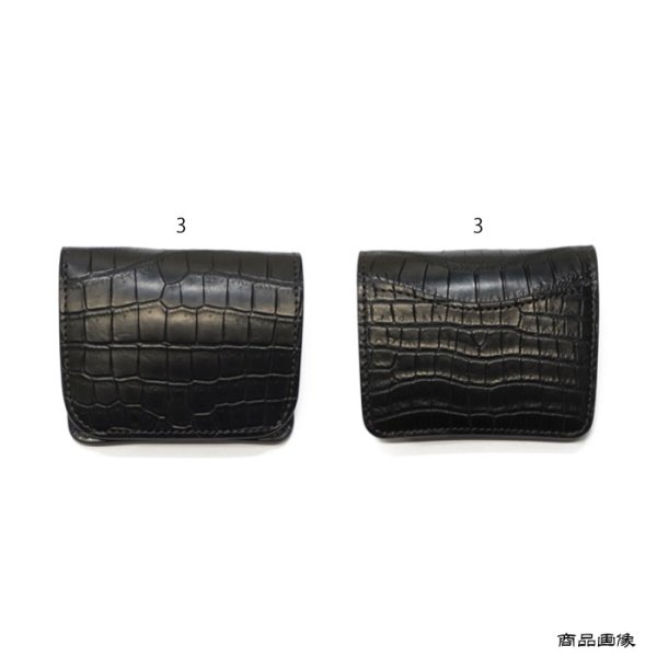 画像10: WILD SWANS（ワイルドスワンズ）CASA（カーサ）コンパクトウォレット/ブラック"クロコダイル"×ブラック"サドルプルアップ" (10)