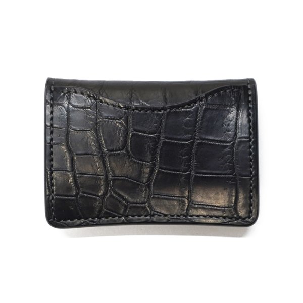 画像2: WILD SWANS（ワイルドスワンズ）TONGUE（タング）マルチコインケース/ブラック"クロコダイル"×パープル"ブッテーロ" (2)