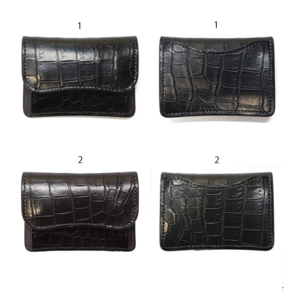 画像8: WILD SWANS（ワイルドスワンズ）TONGUE（タング）マルチコインケース/ブラック"クロコダイル"×パープル"ブッテーロ" (8)
