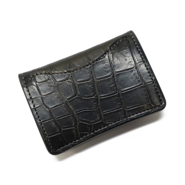 画像7: WILD SWANS（ワイルドスワンズ）TONGUE（タング）マルチコインケース/ブラック"クロコダイル"×パープル"ブッテーロ" (7)