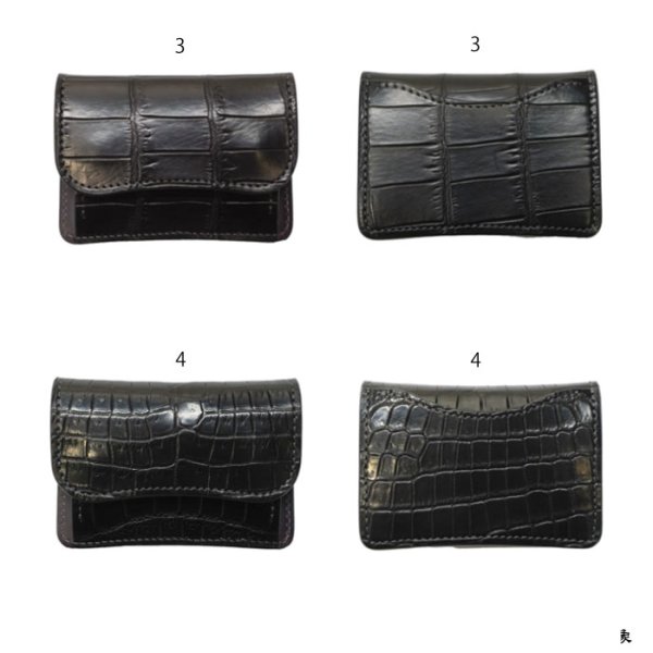 画像9: WILD SWANS（ワイルドスワンズ）TONGUE（タング）マルチコインケース/ブラック"クロコダイル"×パープル"ブッテーロ" (9)