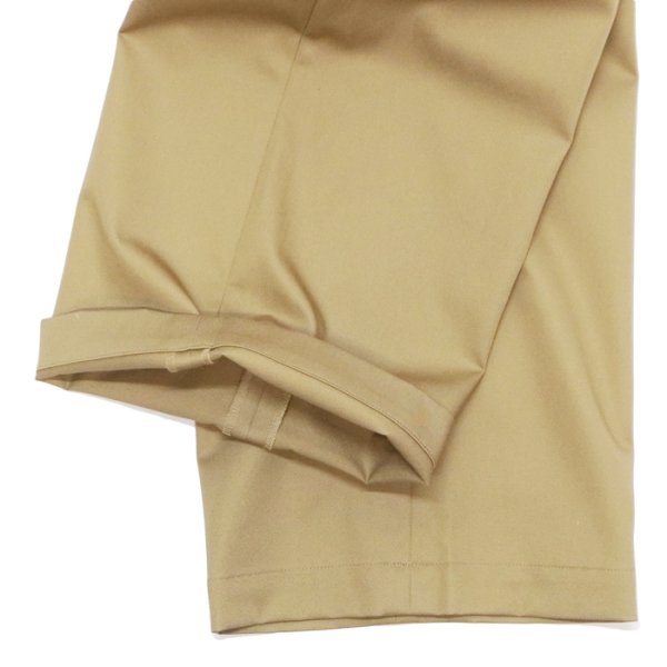 画像6: EVCON（エビコン）2TUCK WIDE TROUSERES（2タックワイドトラウザーズ）”Highcount Twill" / BEIGE（ベージュ） (6)