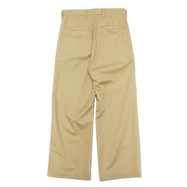 画像2: EVCON（エビコン）2TUCK WIDE TROUSERES（2タックワイドトラウザーズ）”Highcount Twill" / BEIGE（ベージュ） (2)