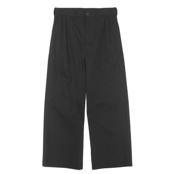 画像1: EVCON（エビコン）2TUCK WIDE TROUSERES（2タックワイドトラウザーズ）”Highcount Twill" / BLACK（ブラック） (1)