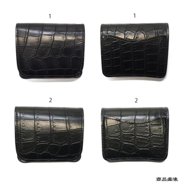 画像9: WILD SWANS（ワイルドスワンズ）CASA（カーサ）コンパクトウォレット/ブラック"クロコダイル"×ブラック"サドルプルアップ" (9)