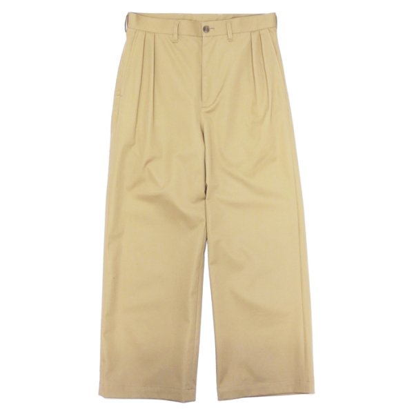 画像1: EVCON（エビコン）2TUCK WIDE TROUSERES（2タックワイドトラウザーズ）”Highcount Twill" / BEIGE（ベージュ） (1)
