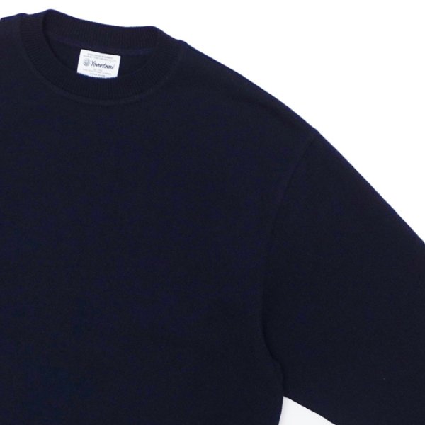 画像4: Yonetomi NEW BASIC（ヨネトミニューベーシック）WAVE COTTON KNIT PULLOVER（ウェーブコットンニットプルオーバー）/ Navy（ネイビー） (4)
