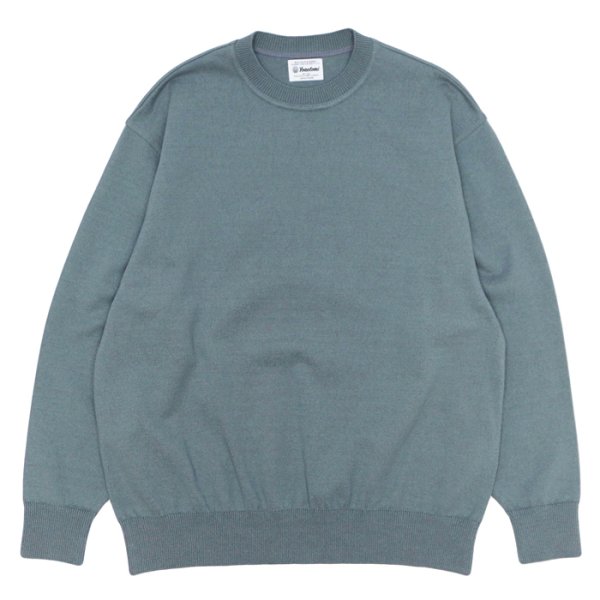 画像1: Yonetomi NEW BASIC（ヨネトミニューベーシック）WAVE COTTON KNIT PULLOVER（ウェーブコットンニットプルオーバー）/ Gray（グレー） (1)