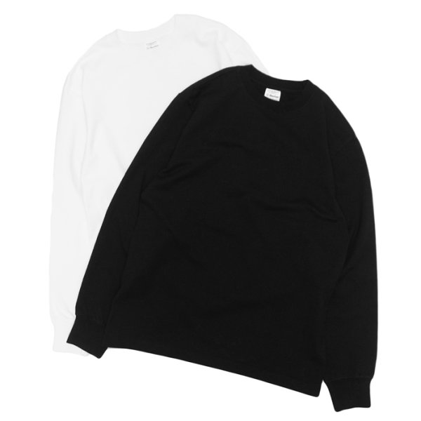 画像1: Yonetomi NEW BASIC（ヨネトミニューベーシック）NEW BASIC T-SHIRT "LONG SLEEVE"（ニューベーシックTシャツ "ロングスリーブ"）/ White（ホワイト）・Black（ブラック） (1)