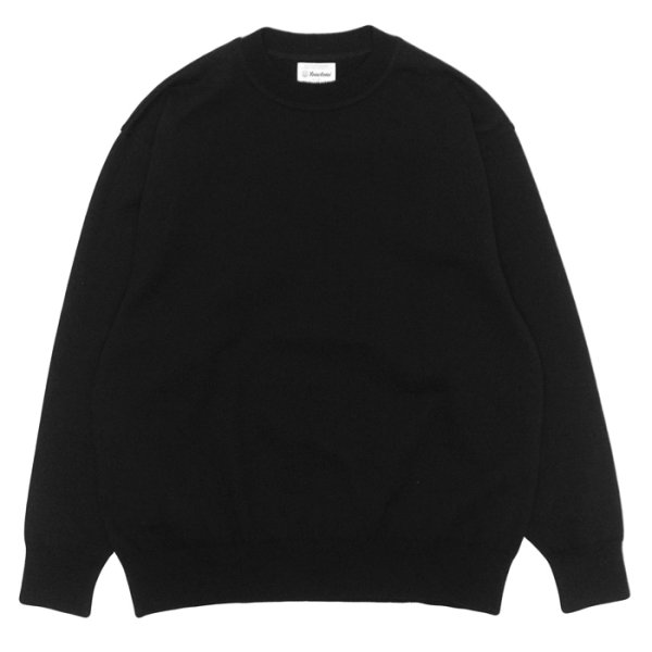 画像1: Yonetomi NEW BASIC（ヨネトミニューベーシック）WAVE COTTON KNIT PULLOVER（ウェーブコットンニットプルオーバー）/ Black（ブラック） (1)