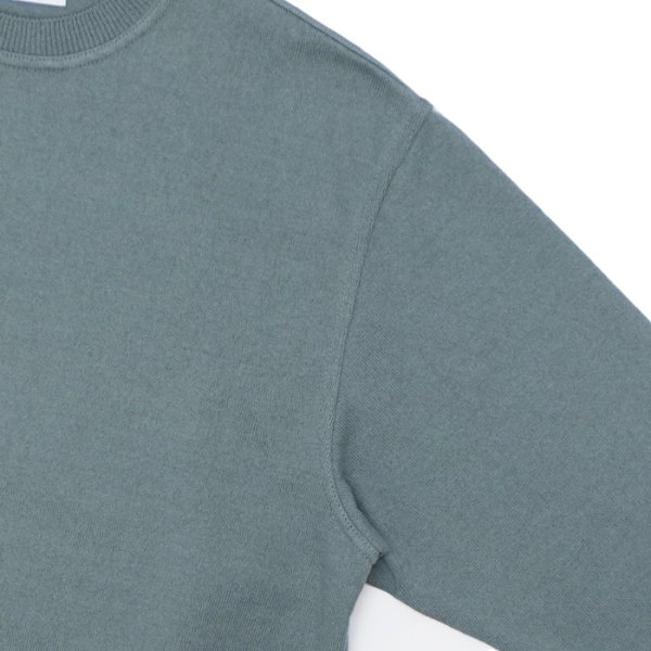 画像4: Yonetomi NEW BASIC（ヨネトミニューベーシック）WAVE COTTON KNIT PULLOVER（ウェーブコットンニットプルオーバー）/ Gray（グレー） (4)