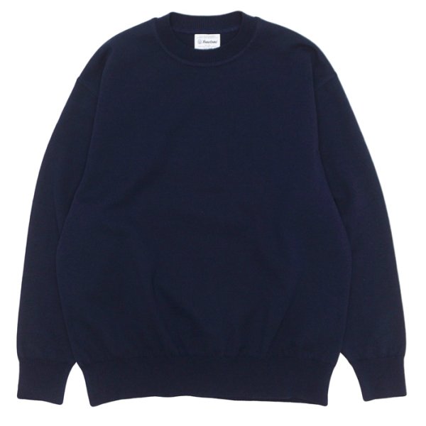 画像1: Yonetomi NEW BASIC（ヨネトミニューベーシック）WAVE COTTON KNIT PULLOVER（ウェーブコットンニットプルオーバー）/ Navy（ネイビー） (1)