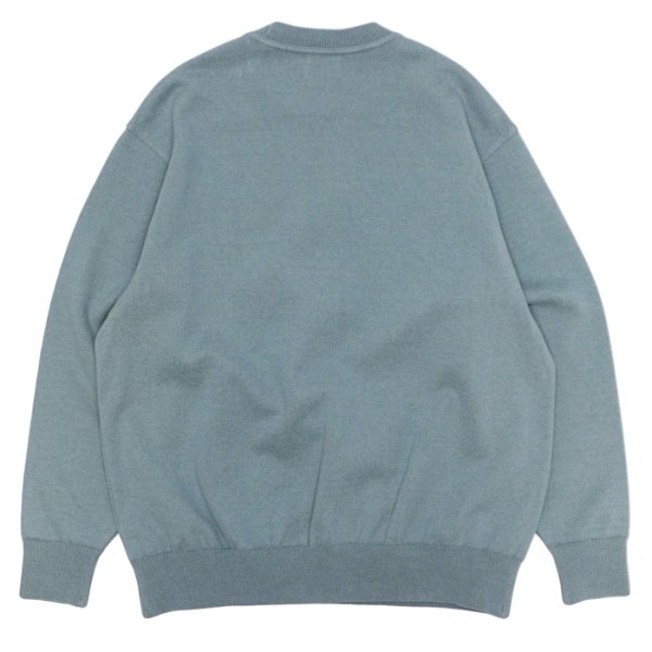 画像2: Yonetomi NEW BASIC（ヨネトミニューベーシック）WAVE COTTON KNIT PULLOVER（ウェーブコットンニットプルオーバー）/ Gray（グレー） (2)