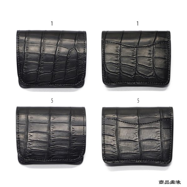 画像10: WILD SWANS（ワイルドスワンズ）CASA（カーサ）コンパクトウォレット/ブラック"クロコダイル"×パープル"ブッテーロ" (10)