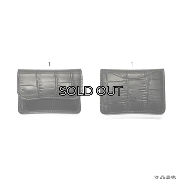 画像9: WILD SWANS（ワイルドスワンズ）TONGUE（タング）マルチコインケース/ブラック"クロコダイル"×ブラック"サドルプルアップ" (9)