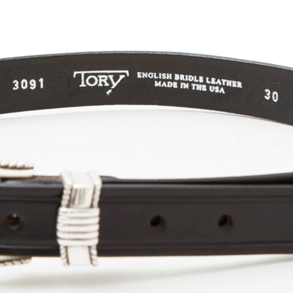 画像4: TORY LEATHER（トリーレザー）3-Piece Silver Buckle Belt（3ピースシルバーバックルベルト）/ Black（ブラック） (4)