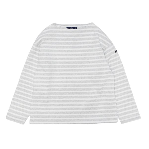 画像1: SAINT JAMES（セントジェームス）OUESSANT LOOSE（ウエッソン・ルーズ）"Women" / GRIS CL×NEIGE（杢ライトグレー×ホワイト） (1)