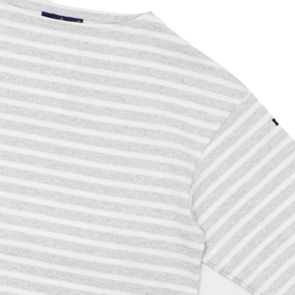 画像4: SAINT JAMES（セントジェームス）OUESSANT LOOSE（ウエッソン・ルーズ）/ GRIS CL×NEIGE（杢ライトグレー×ホワイト） (4)