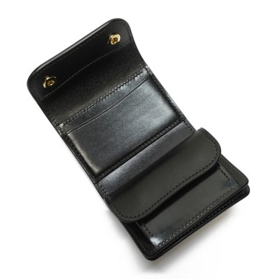 画像1: WILD SWANS（ワイルドスワンズ）ENO mini（イーノミニ）ミニ3つ折りウォレット"サドルプルアップ"/Black（ブラック）