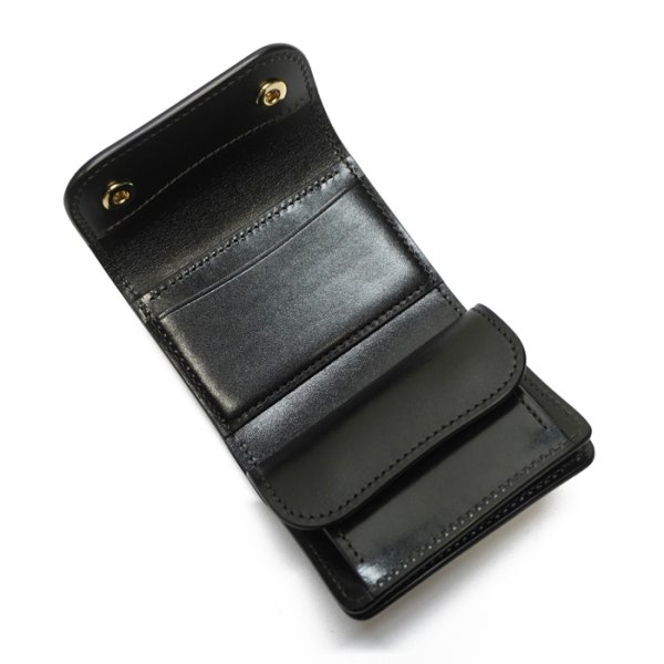 画像6: WILD SWANS（ワイルドスワンズ）ENO mini（イーノミニ）ミニ3つ折りウォレット"サドルプルアップ"/Black（ブラック） (6)