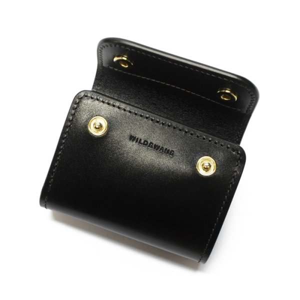 画像4: WILD SWANS（ワイルドスワンズ）ENO mini（イーノミニ）ミニ3つ折りウォレット"サドルプルアップ"/Black（ブラック） (4)