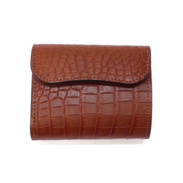 画像1: WILD SWANS（ワイルドスワンズ）ENO（イーノ）ミニ3つ折りウォレット/コニャック"POROSUS（ポロサス）"×キャメル"サドルプルアップ" (1)