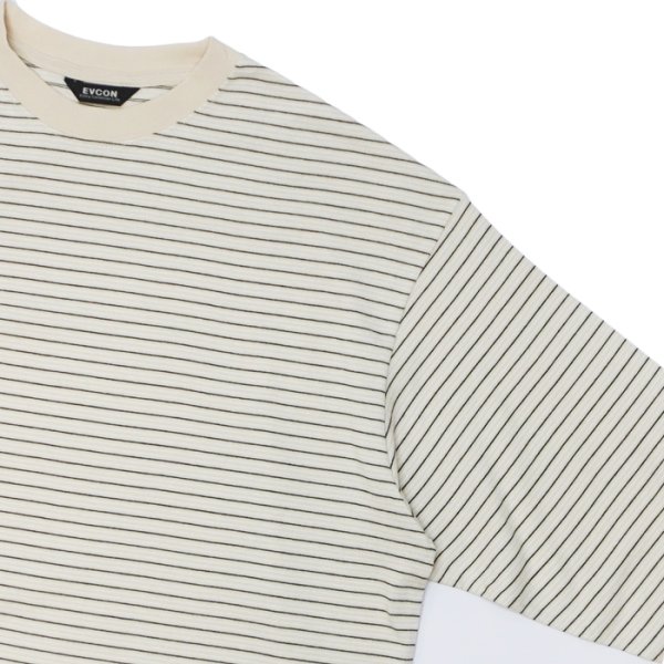 画像4: EVCON（エビコン）BORDER WIDE L/S TEE（ボーダーワイドロングスリーブTシャツ） / Ivory（アイボリー） (4)