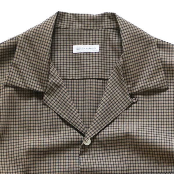 画像3: KAPTAIN SUNSHINE（キャプテンサンシャイン）Summer Wool Open Collar Shirt（サマーウールオープンカラーシャツ）/ Khaki Plaid（カーキチェック） (3)