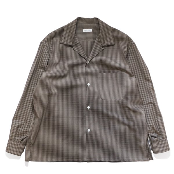 画像1: KAPTAIN SUNSHINE（キャプテンサンシャイン）Summer Wool Open Collar Shirt（サマーウールオープンカラーシャツ）/ Khaki Plaid（カーキチェック） (1)