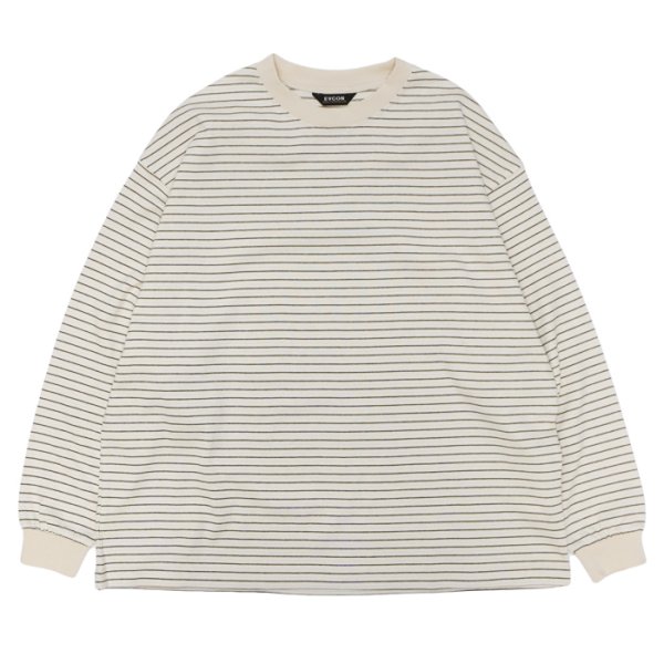画像1: EVCON（エビコン）BORDER WIDE L/S TEE（ボーダーワイドロングスリーブTシャツ） / Ivory（アイボリー） (1)