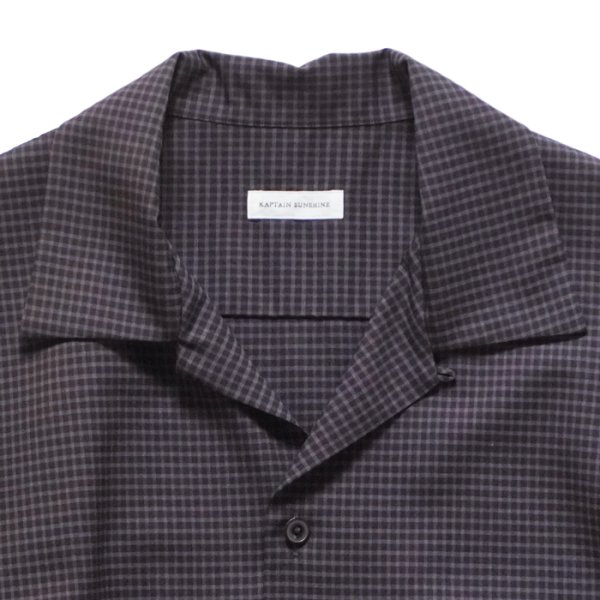 画像3: KAPTAIN SUNSHINE（キャプテンサンシャイン）Summer Wool Open Collar Shirt（サマーウールオープンカラーシャツ）/ Brown Plaid（ブラウンチェック） (3)