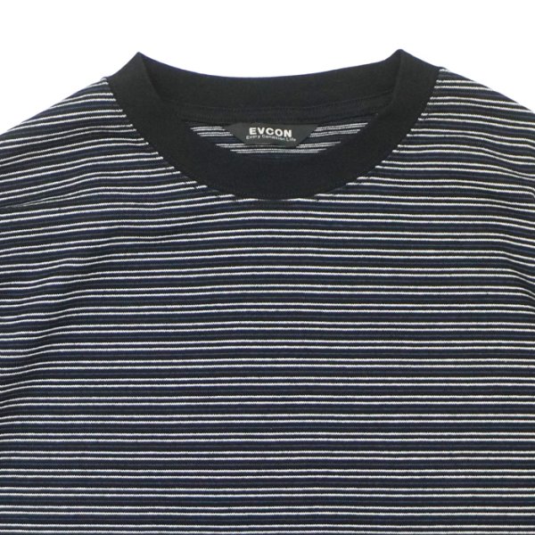 画像3: EVCON（エビコン）BORDER WIDE L/S TEE（ボーダーワイドロングスリーブTシャツ） / Black（ブラック） (3)