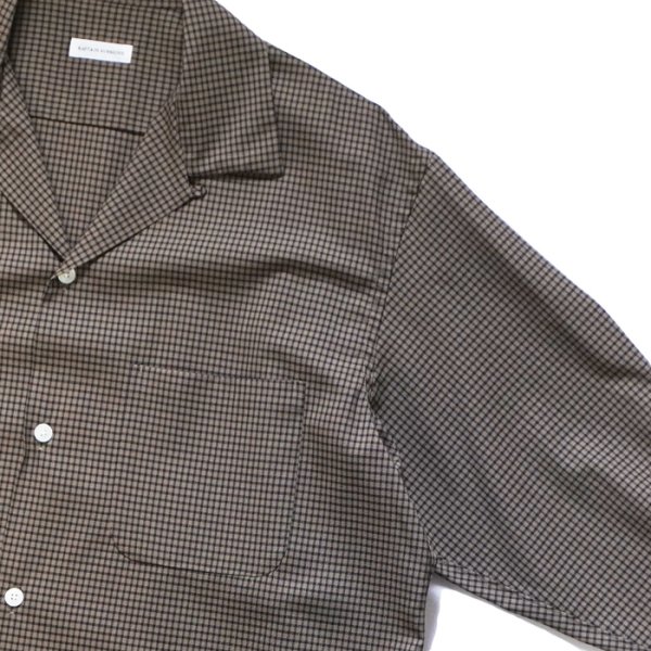 画像4: KAPTAIN SUNSHINE（キャプテンサンシャイン）Summer Wool Open Collar Shirt（サマーウールオープンカラーシャツ）/ Khaki Plaid（カーキチェック） (4)
