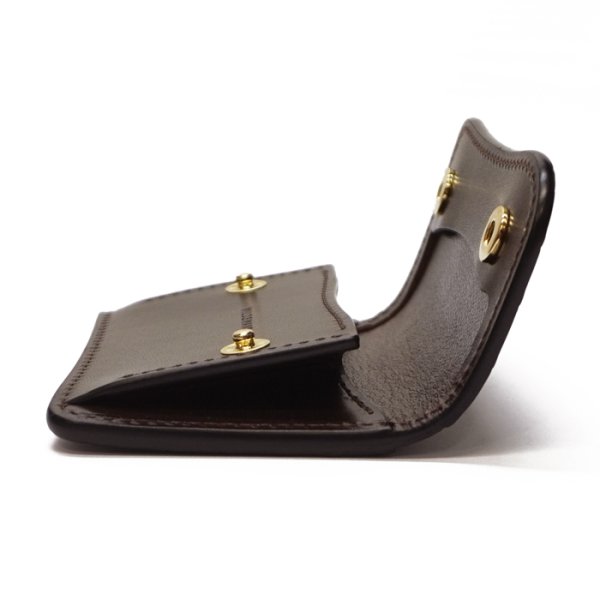 画像4: WILD SWANS（ワイルドスワンズ）TONGUE（タング）マルチコインケース/チョコ"クロコダイル"×ダークブラウン"サドルプルアップ" (4)