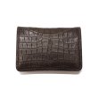 画像2: WILD SWANS（ワイルドスワンズ）TONGUE（タング）マルチコインケース/チョコ"クロコダイル"×ダークブラウン"サドルプルアップ" (2)