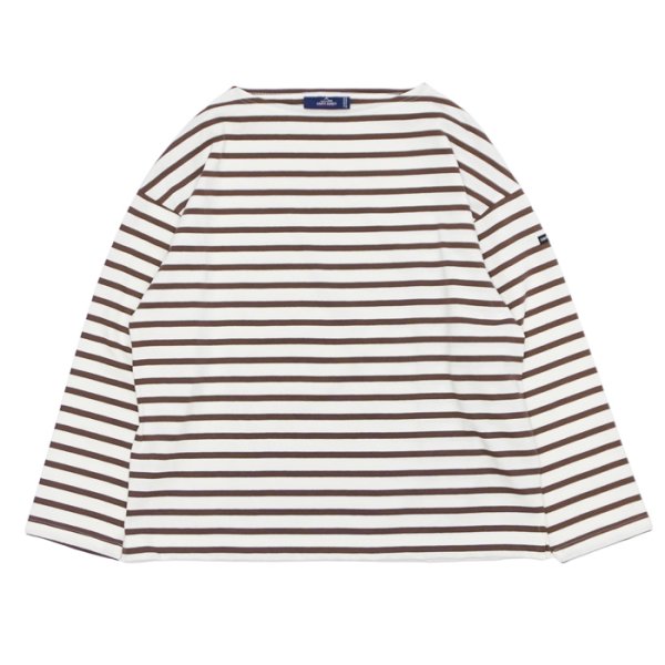 画像1: SAINT JAMES（セントジェームス）MORLAIX LOOSE（モーレ ルーズ）”Women" / ECUME×CAFE（ミルキーホワイト×ブラウン） (1)