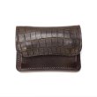 画像1: WILD SWANS（ワイルドスワンズ）TONGUE（タング）マルチコインケース/チョコ"クロコダイル"×ダークブラウン"サドルプルアップ" (1)