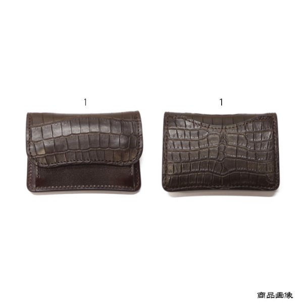 画像8: WILD SWANS（ワイルドスワンズ）TONGUE（タング）マルチコインケース/チョコ"クロコダイル"×ダークブラウン"サドルプルアップ" (8)