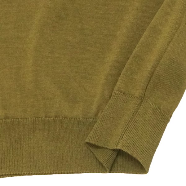 画像5: Yonetomi NEW BASIC（ヨネトミニューベーシック）SILK KNIT POLO（シルクニットポロシャツ）/ Olive（オリーブ） (5)